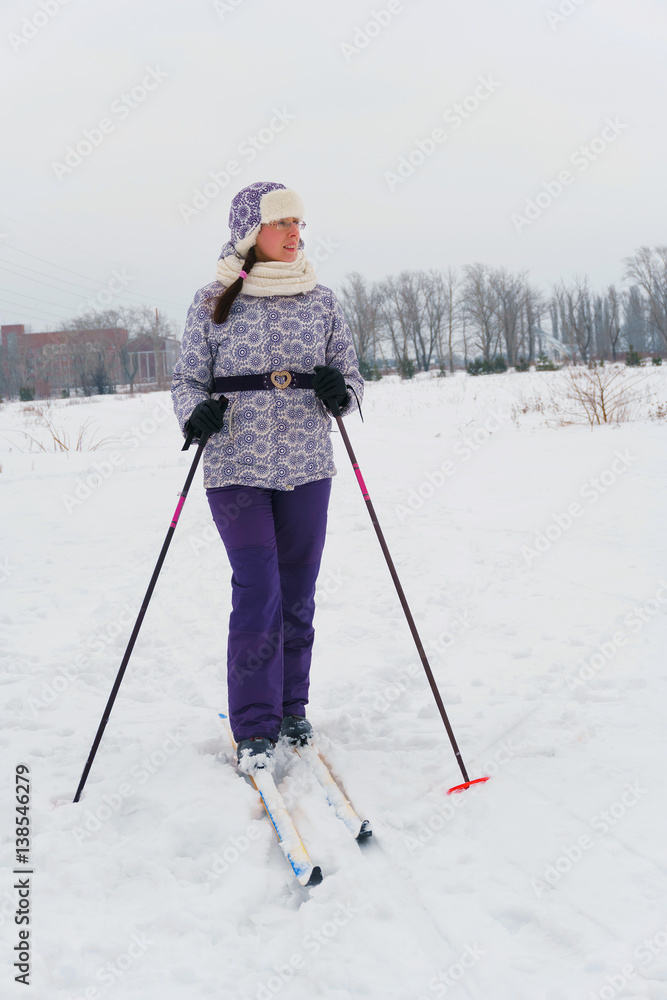 Walking Skier Woman