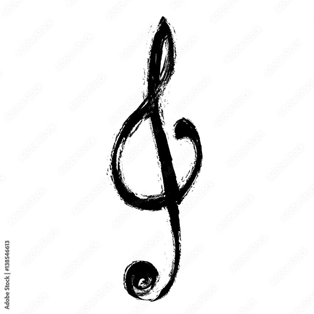 grunge musical notes, treble clef grunge musical notes, treble clef