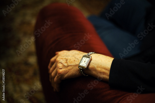 Hand and Watch of Old Woman