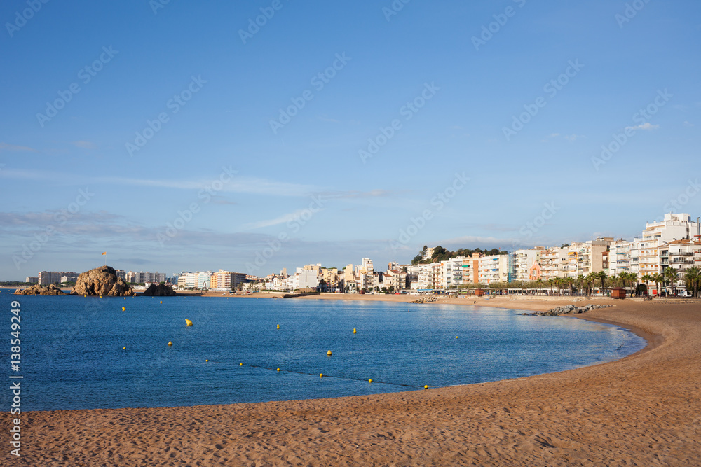 Sea Bay and Beach in Blanes