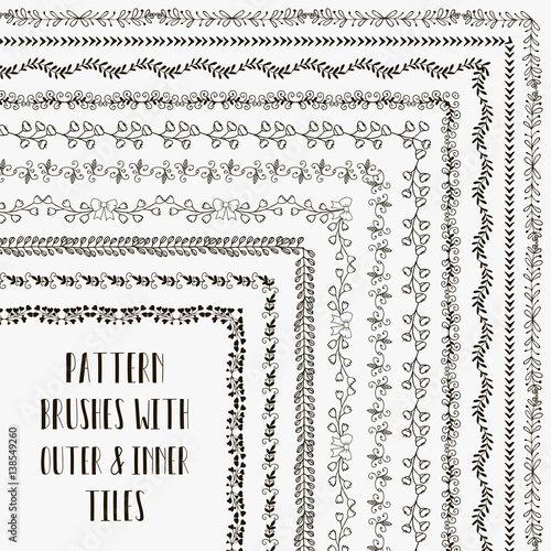 Vector pattern brushes with outer and inner tiles