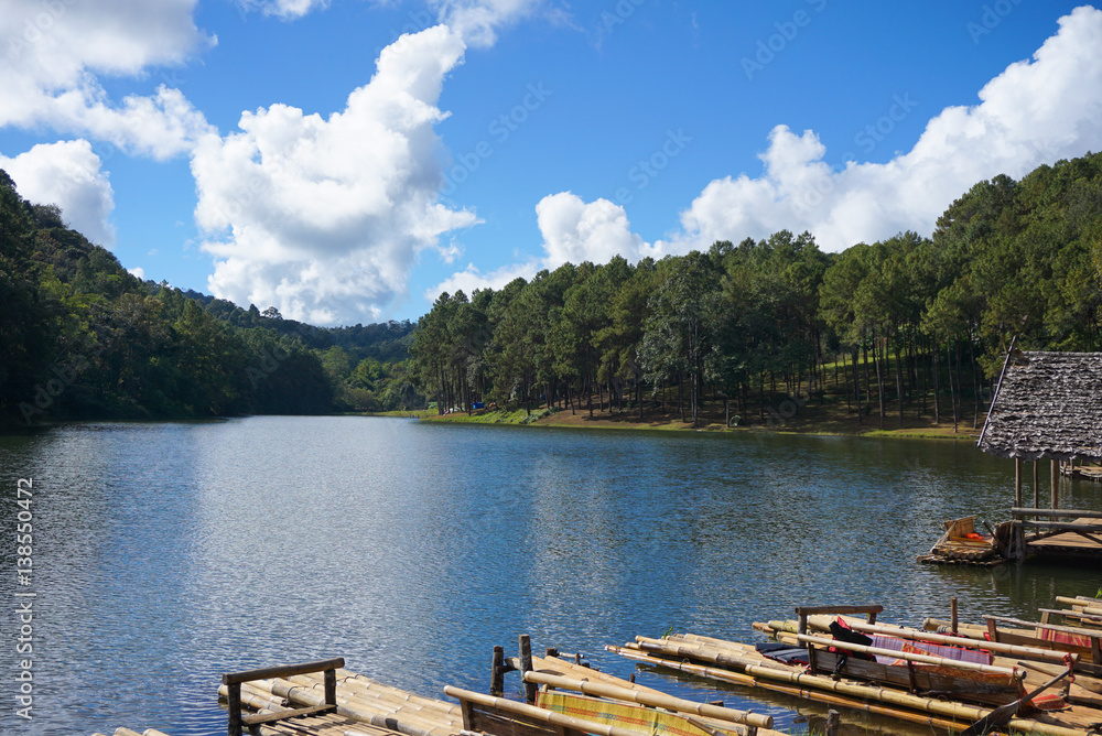 raft at pang ung,maehongson province,Thailand raft at pang ung,maehongson province,Thailand