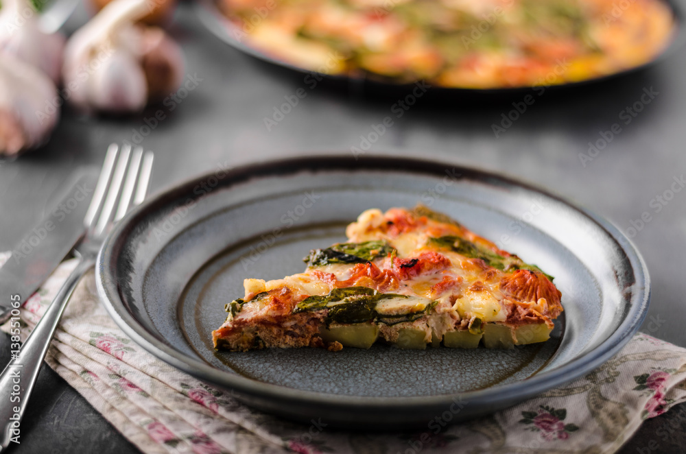 Vegetable frittata in oven Vegetable frittata in oven