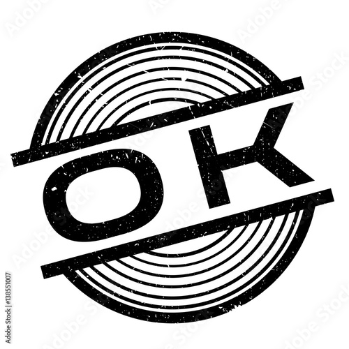 Ok rubber stamp. Grunge design with dust scratches. Effects can be easily removed for a clean, crisp look. Color is easily changed.