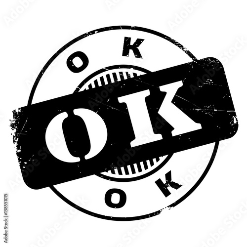 Ok rubber stamp. Grunge design with dust scratches. Effects can be easily removed for a clean, crisp look. Color is easily changed.