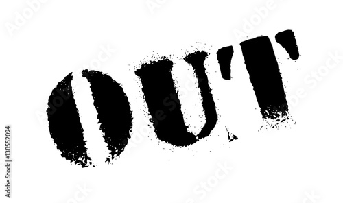 Out rubber stamp. Grunge design with dust scratches. Effects can be easily removed for a clean, crisp look. Color is easily changed.