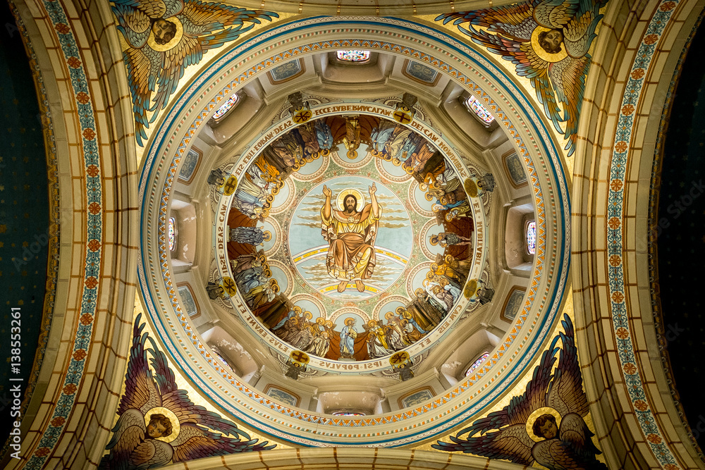 Jesus painting on ceiling in cathedral