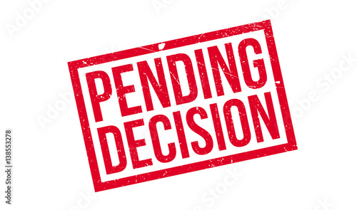 Pending Decision rubber stamp. Grunge design with dust scratches. Effects can be easily removed for a clean, crisp look. Color is easily changed.