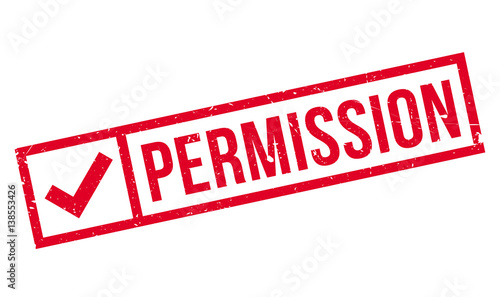 Permission rubber stamp. Grunge design with dust scratches. Effects can be easily removed for a clean, crisp look. Color is easily changed.
