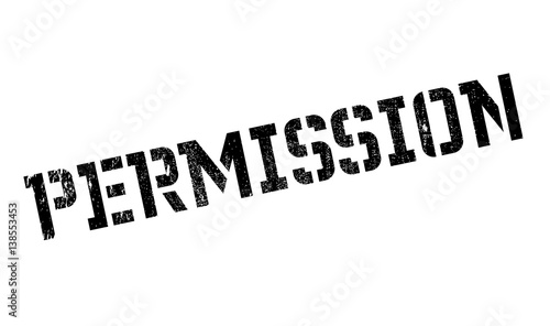 Permission rubber stamp. Grunge design with dust scratches. Effects can be easily removed for a clean, crisp look. Color is easily changed.