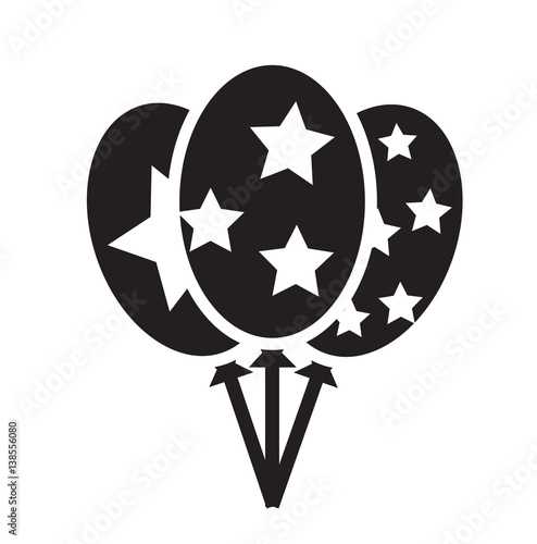 Balloons with stars icons vector isolated in white background.