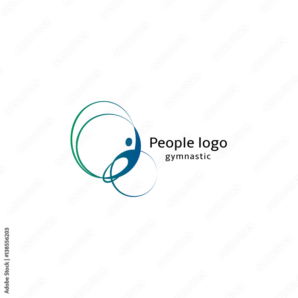 Isolated abstract blue and green color human body silhouette with circular elements logo on white background vector illustration. Isolated abstract blue and green color human body silhouette with circular elements logo on white background vector illustration.