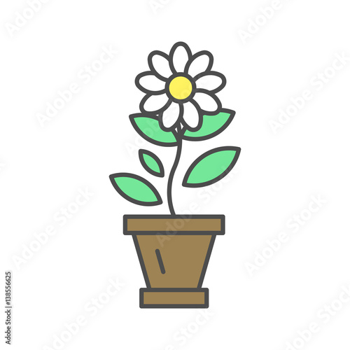 Isolated flower icon on white background