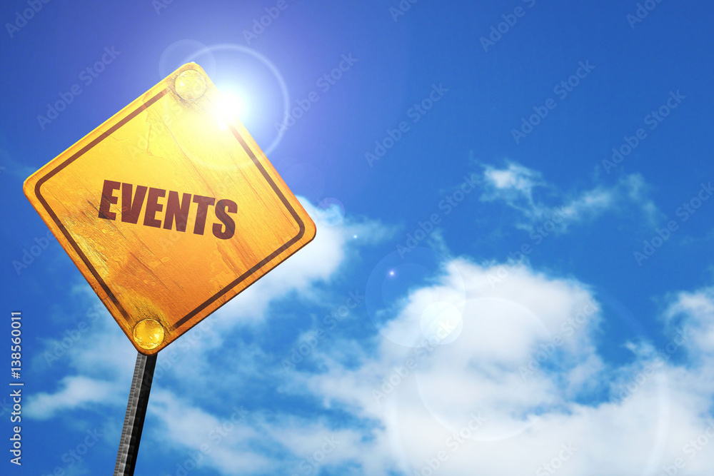 Naklejka premium events, 3D rendering, traffic sign