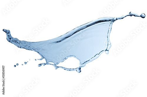 Water splash abstract form isolated on a white background.