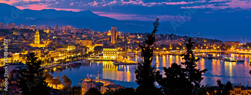 City of Split aerial view at dawn