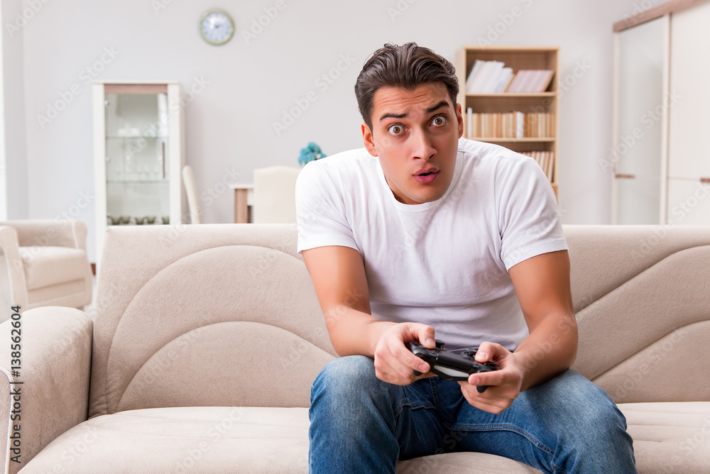 Man addicted to computer games Man addicted to computer games