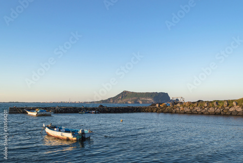view on Sangumburi Crater with boats on water