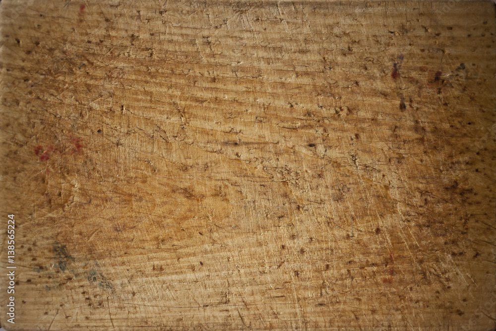 Obraz premium Close up view, stratched old wood background