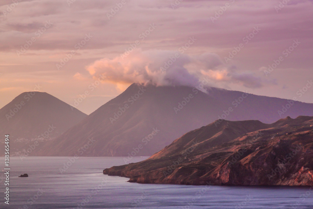 The mountain has a hat