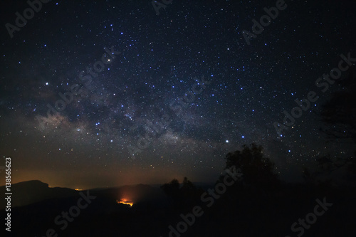 Milky Way Galaxy at Doi inthanon Chiang mai, Thailand.Long exposure photograph.With grain © sripfoto
