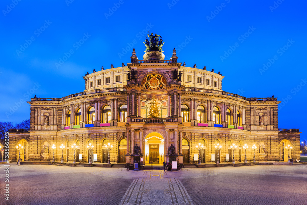 Dresden, Germany. The Semperoper - The Opera House of the Saxon State.