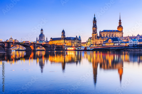 Dresden, Germany. Cathedral of the Holy Trinity or Hofkirche, Bruehl's Terrace.