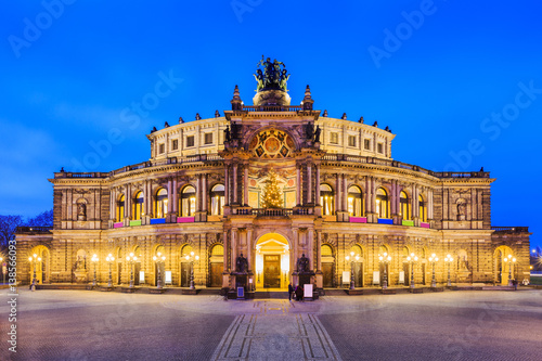 Dresden, Germany. The Semperoper - The Opera House of the Saxon State.
