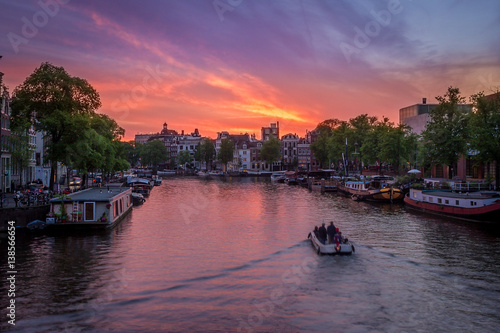 Canvas Print Amsterdam sunset