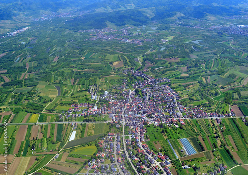 aerial view of the vineyards in the Renchtal area near Oehnsbach, Baden Germany