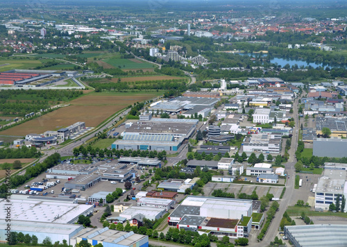 aerial view of the industrial area of Offenburg Sued, Ortenau Baden Germany