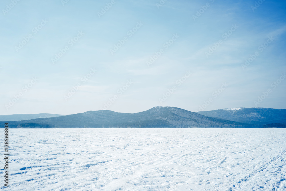 landscape of a frozen mountain lake landscape of a frozen mountain lake