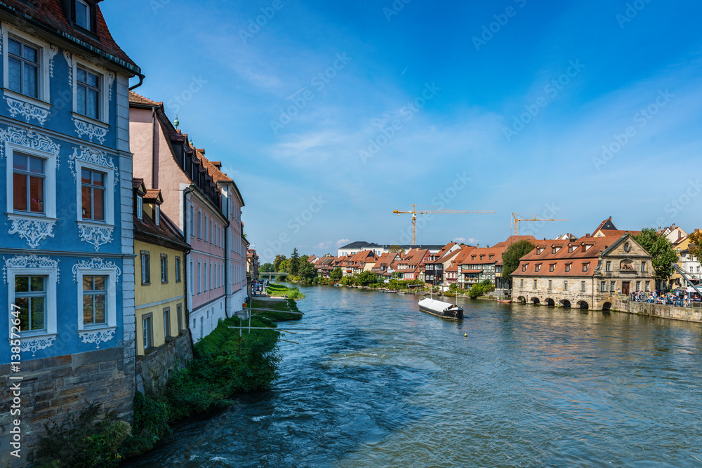 Medieval German village Bamberg on river Regnitz