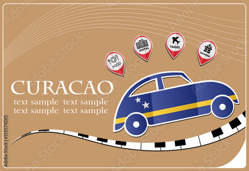 car icon made from the flag of  Curacao