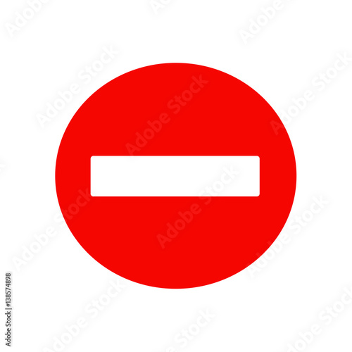 No entry traffic sign icon. Isolated vector on white background. Free Download No entry traffic sign icon. Isolated vector on white background. - GFXLoad