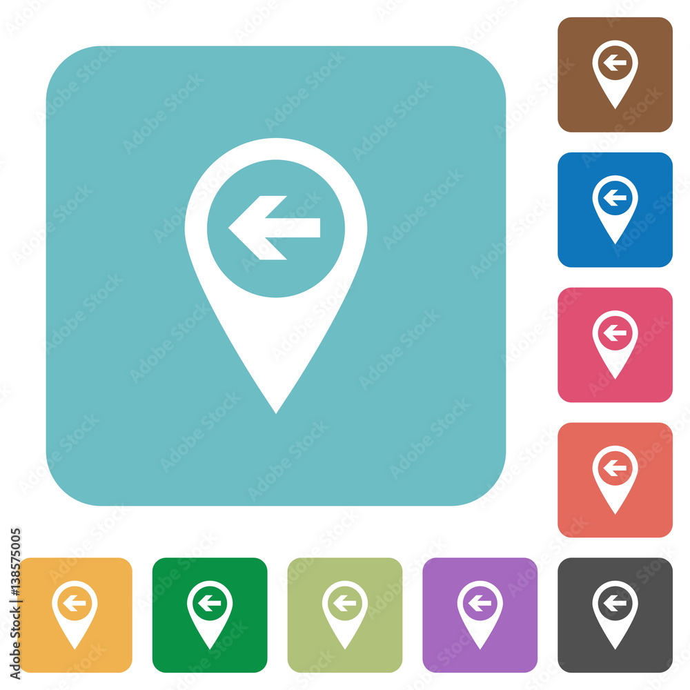 Previous target GPS map location rounded square flat icons Previous target GPS map location rounded square flat icons