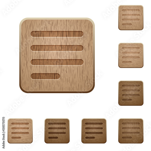 Text align justify last row left wooden buttons