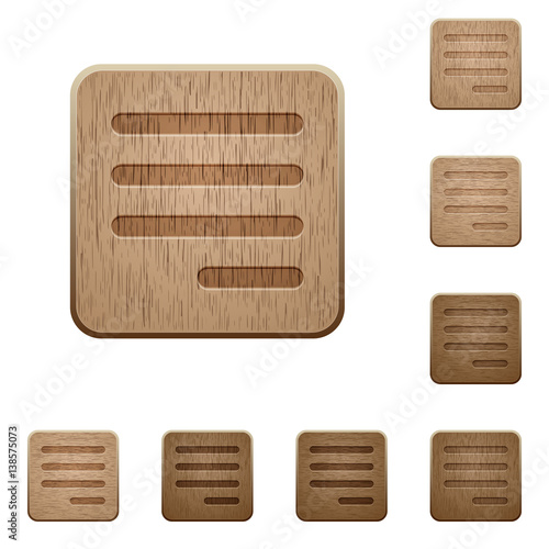 Text align justify last row right wooden buttons