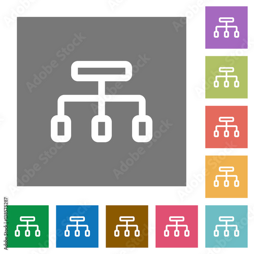 Connect square flat icons