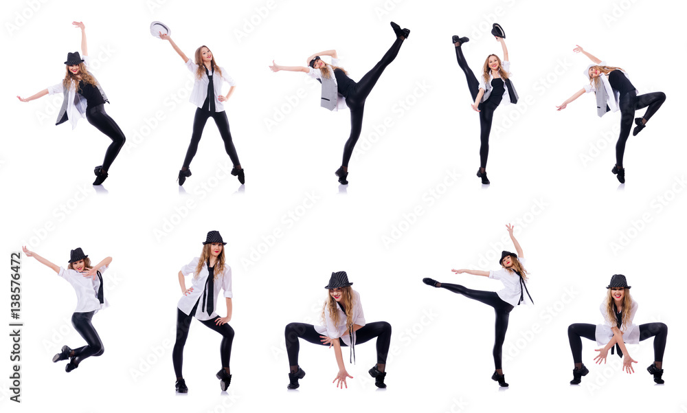 Woman dancer dancing modern dances