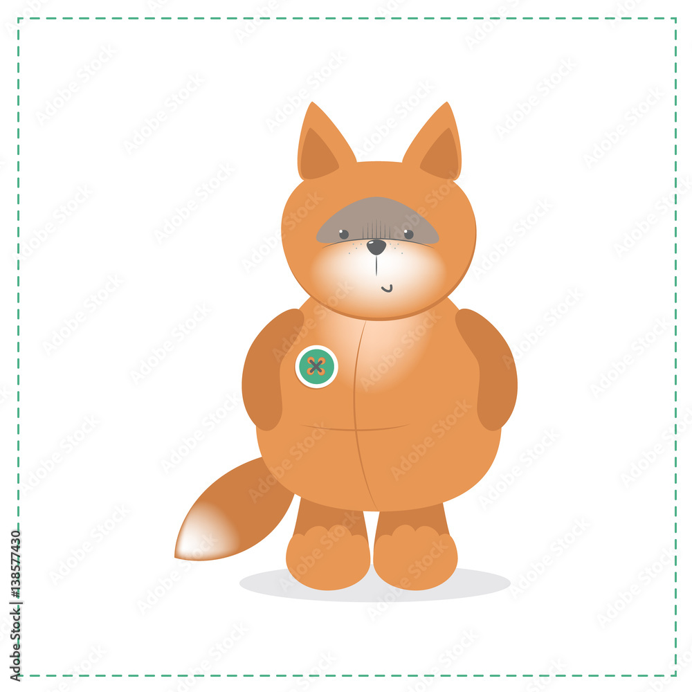 Foxy, cute plush toy. Vector cartoon Foxy, cute plush toy. Vector cartoon