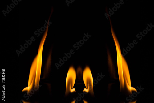 Fire flame on black background, Fire, Flame