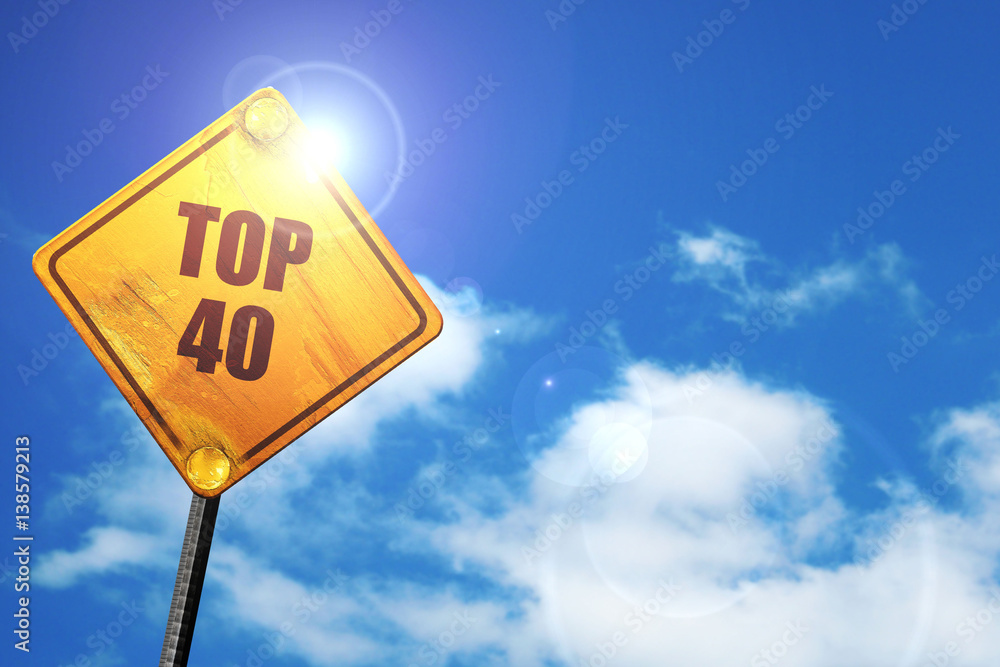 Obraz premium top 40, 3D rendering, traffic sign