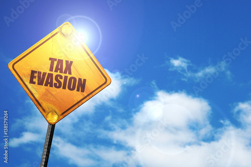 tax evasion, 3D rendering, traffic sign photo