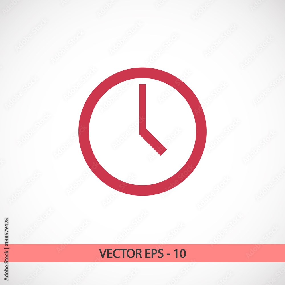clock icon, vector illustration. Flat design style clock icon, vector illustration. Flat design style
