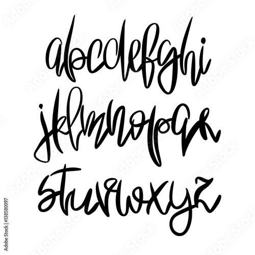 Vector hand painted latin alphabet