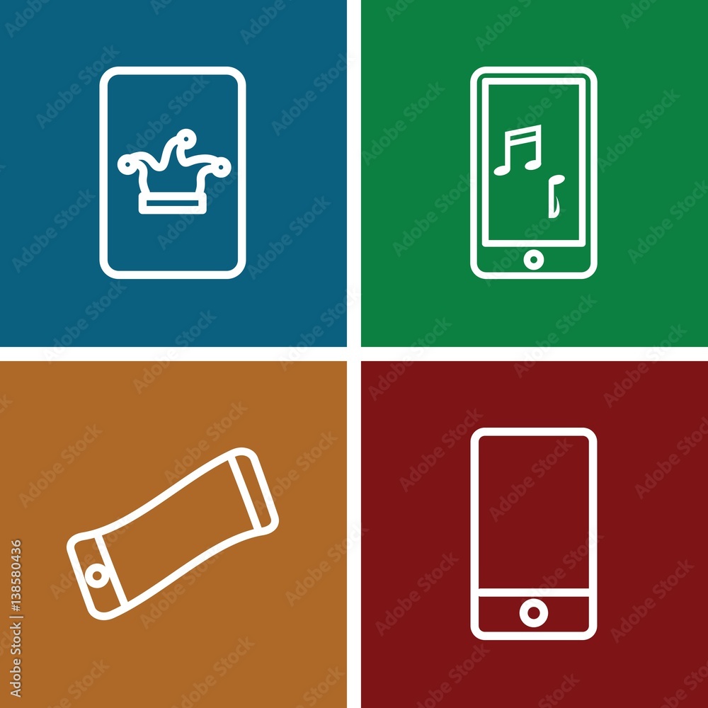 Set of 4 touchscreen outline icons Set of 4 touchscreen outline icons