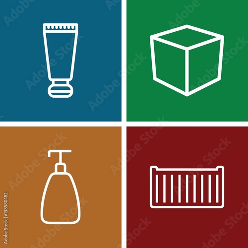 Set of 4 packaging outline icons