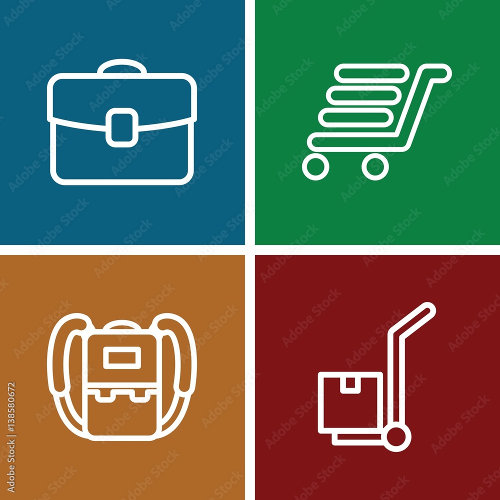 Set of 4 luggage outline icons Set of 4 luggage outline icons