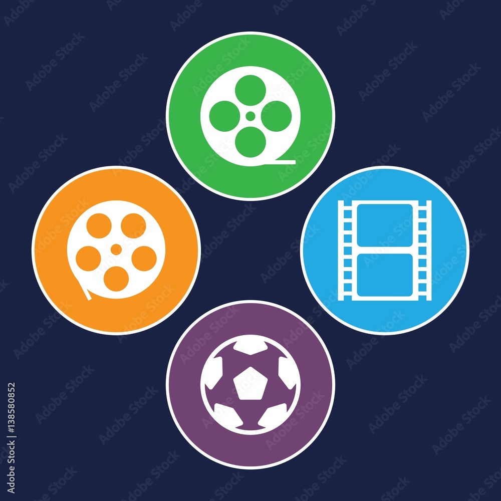 Set of 4 tapes filled icons